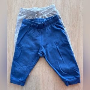 H&M Infant 2 Pack Light Grey‎ and Navy Joggers Size 12M